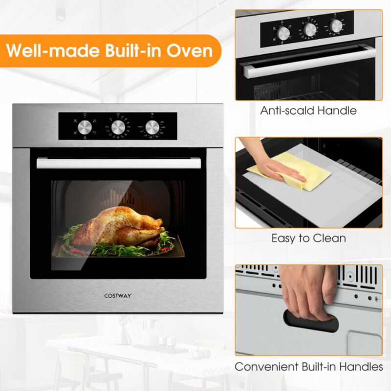 Costway 24 Inch Single Wall Oven 2.47Cu.ft with 5 Cooking Modes
