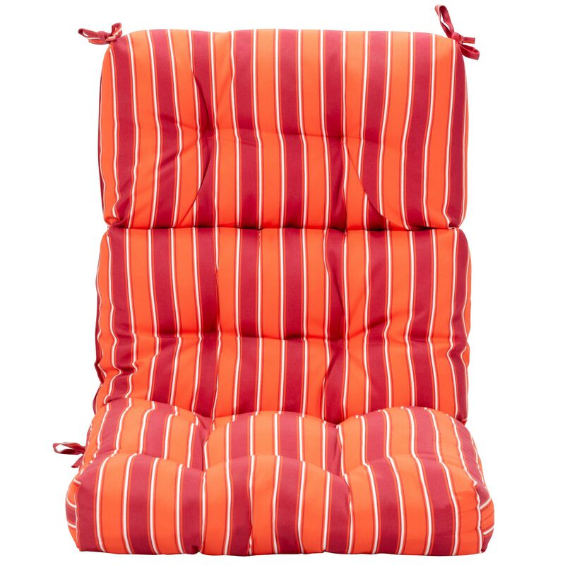 Tufted Patio High Back Chair Cushion with Non-Slip String Ties
