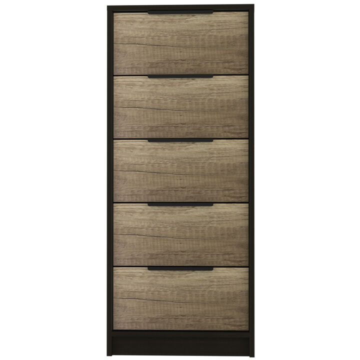 Cannon 5-Drawer Rectangle Dresser Black Wengue And Light Oak