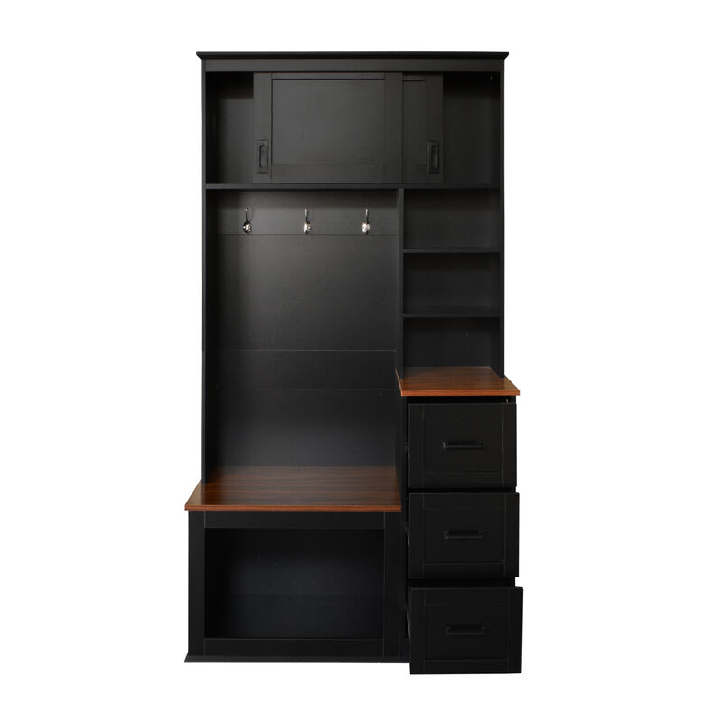 Merax Modern Entryway Hall Tree Bench