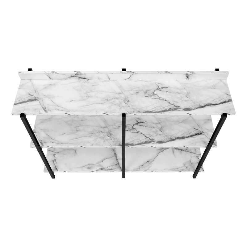 Monarch Specialties I 2221 Accent Table, Console, Entryway, Narrow, Sofa, Living Room, Bedroom, Metal, Laminate, White, Black, Contemporary, Modern