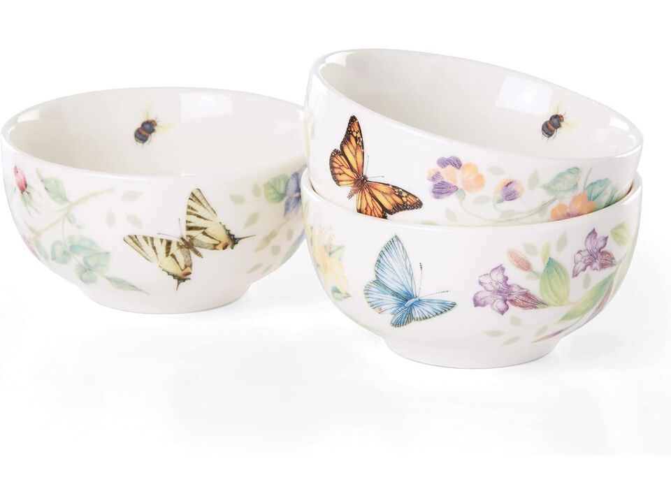 Lenox Butterfly Meadow Kitchen 3-Piece Mini Bowl Set, 1.70 LB, Multi