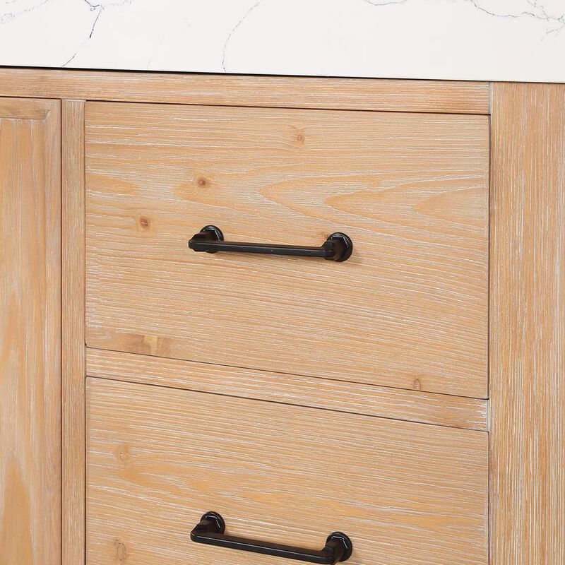 Vinnova Design Free-standing Double Bathroom Vanity with Composite top in Lightning White