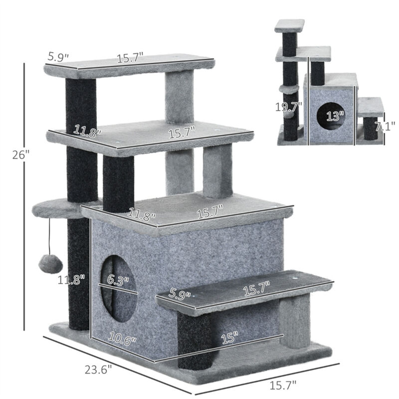 Luxury Cat Tree with Multiple Levels, Scratching Posts, Perches, and Hideaways for Cats