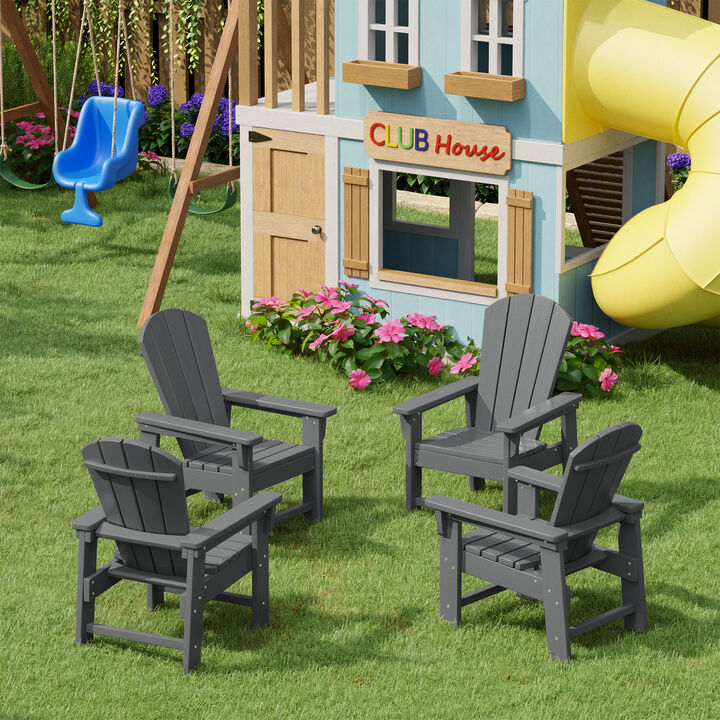 WestinTrends Kids Outdoor Adirondack Plastic Patio Chair (Set of 4)