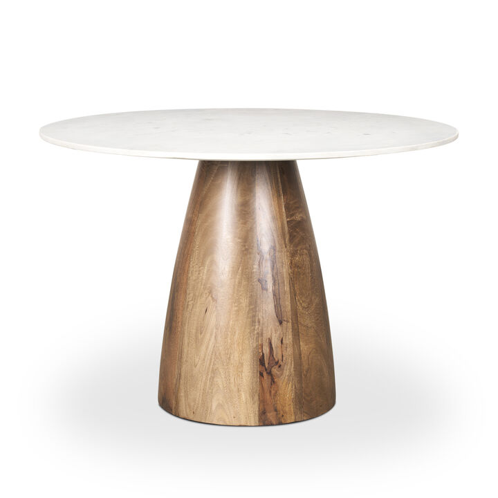 Allyson 42" White Marble Dining Table