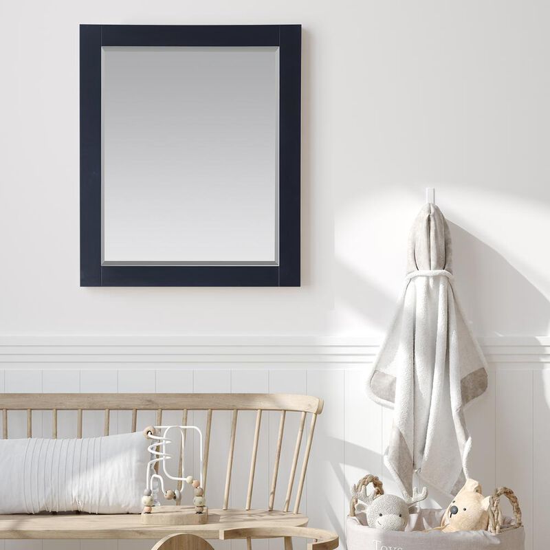 Altair 28 Rectangular Bathroom Wood Framed Wall Mirror in Classic Blue