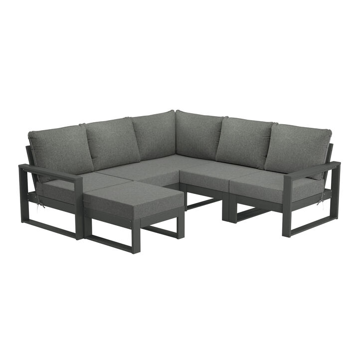 WestinTrends 6-Piece Outdoor Patio Corner Sectional Sofa Conversation Set