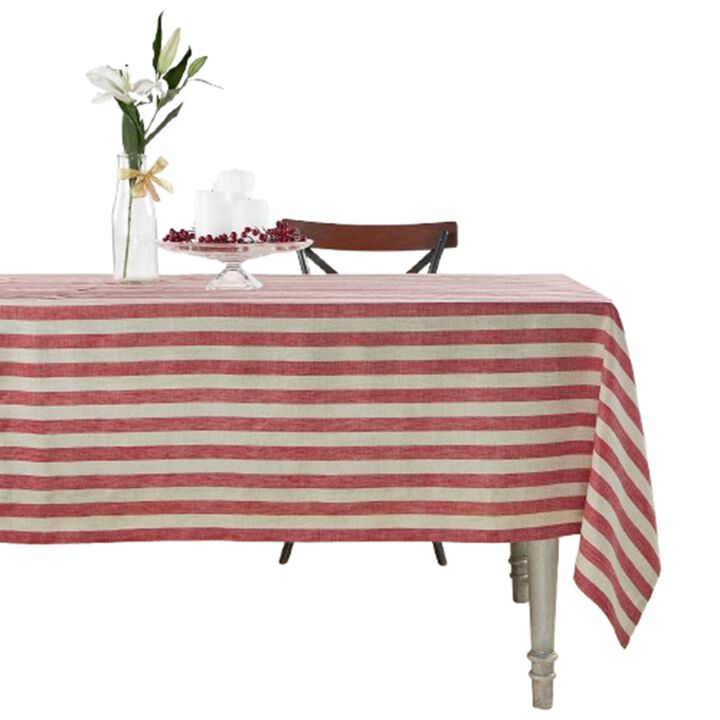 Solino Home 100% Pure Linen Tablecloth | Sorrento Stripe