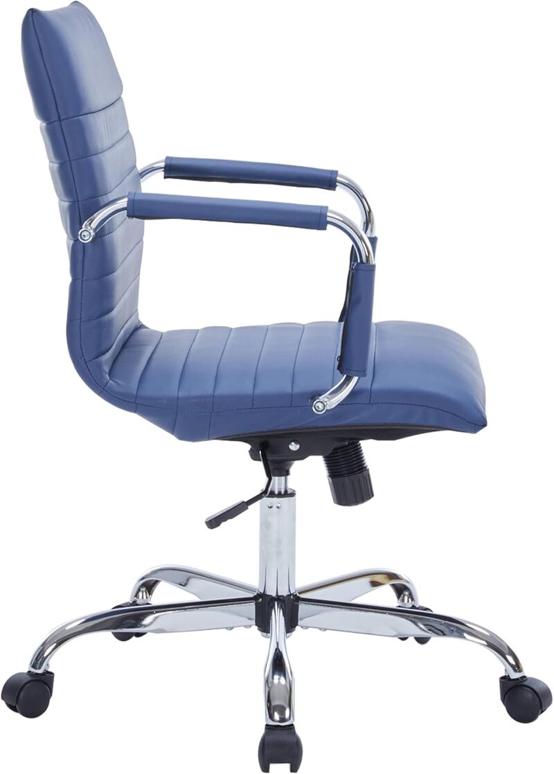 LeisureMod Harris Modern Adjustable Swivel Leather Task Office Chair with Tilt and Ergonomic Design