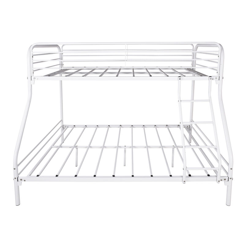 White Metal Twin Over Full Bunk Bed