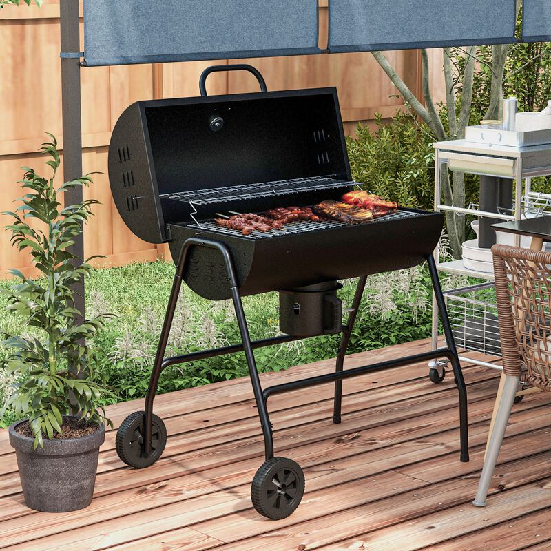 Streamdale 8-Burger Charcoal Grill with Warming Rack and Thermometer