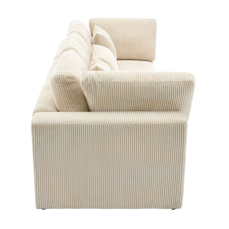 Merax Modern 3 Seater Sofa with 5 Pillows
