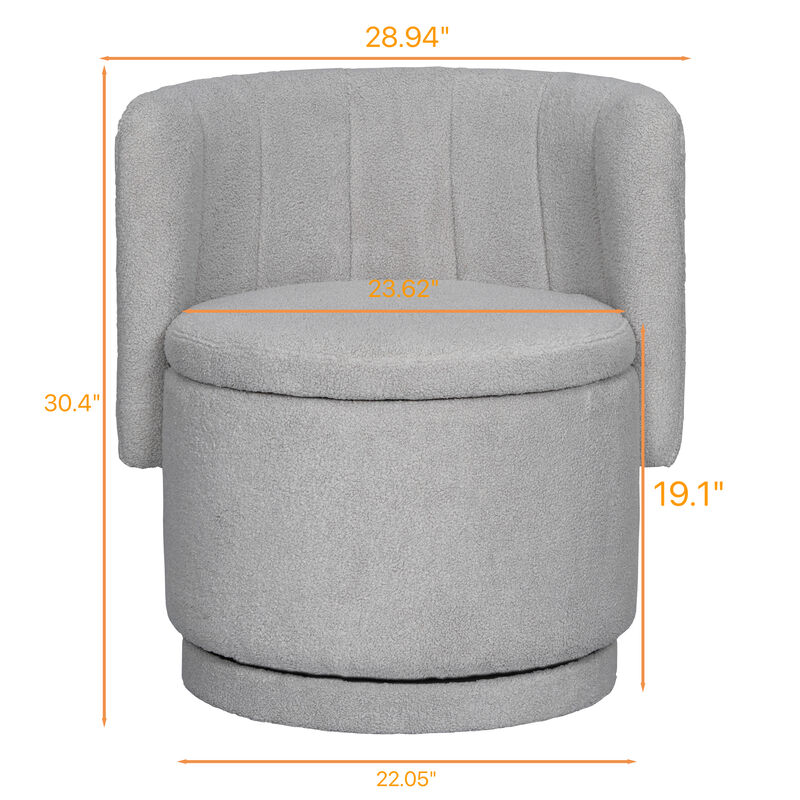 Merax Swivel Boucle Sofa Chair with Storage for Bedroom and Living Room