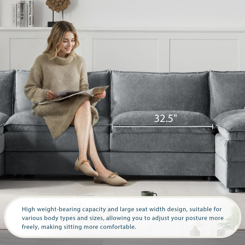 Merax Chenille Modular Sectional Sofa for Living Room