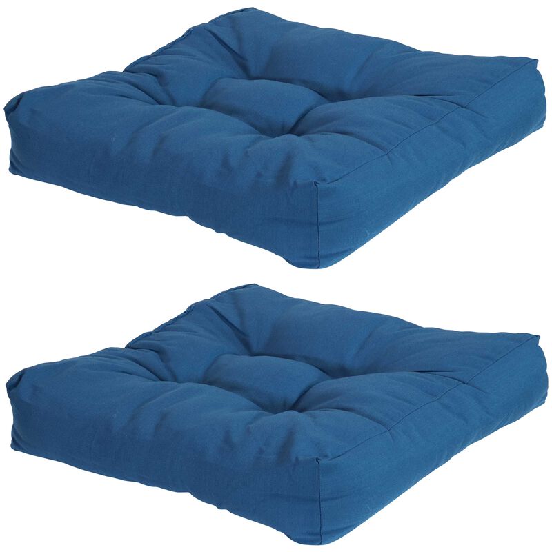 Sunnydaze Outdoor Square Olefin Tufted Seat Cushions - Set of 2