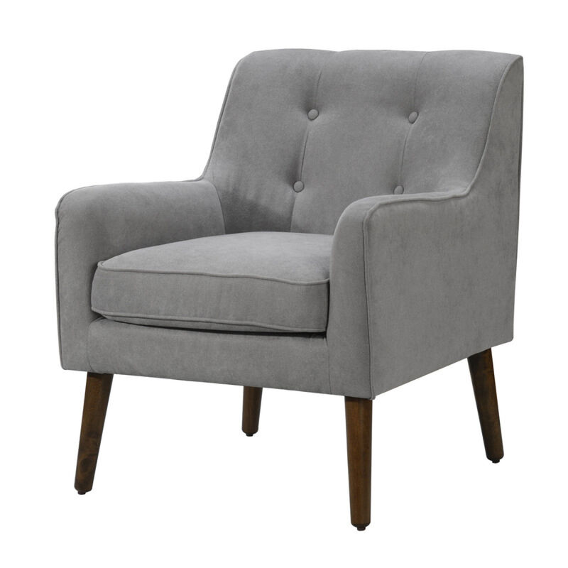 Ryder Mid Century Modern Steel Woven Fabric Tufted Armchair