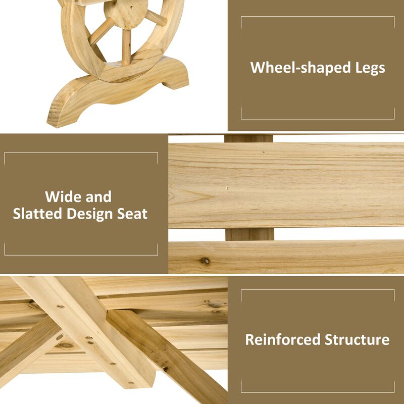 Natural Garden Seat: 2-Person Wagon Wheel Bench for Backyard