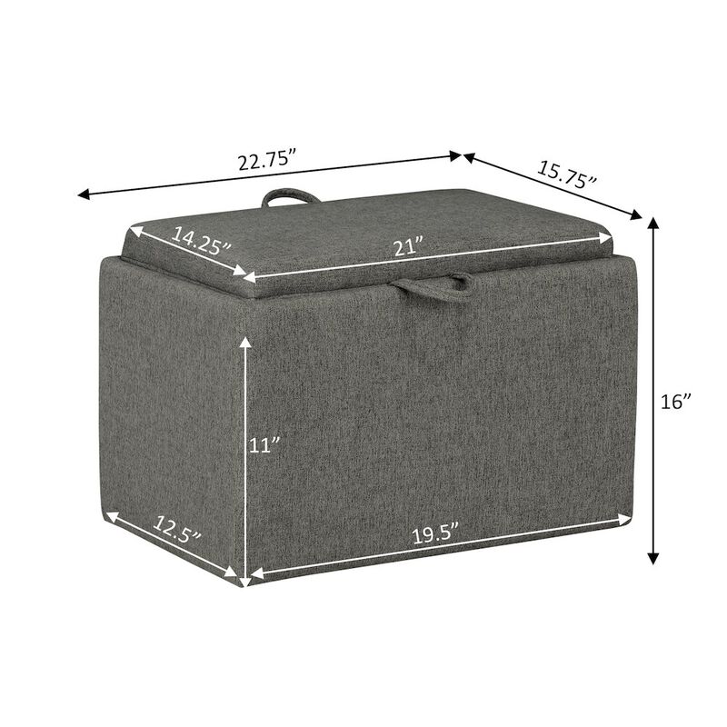 Convenience Concepts Designs4Comfort Accent Storage Ottoman with Reversible Tray