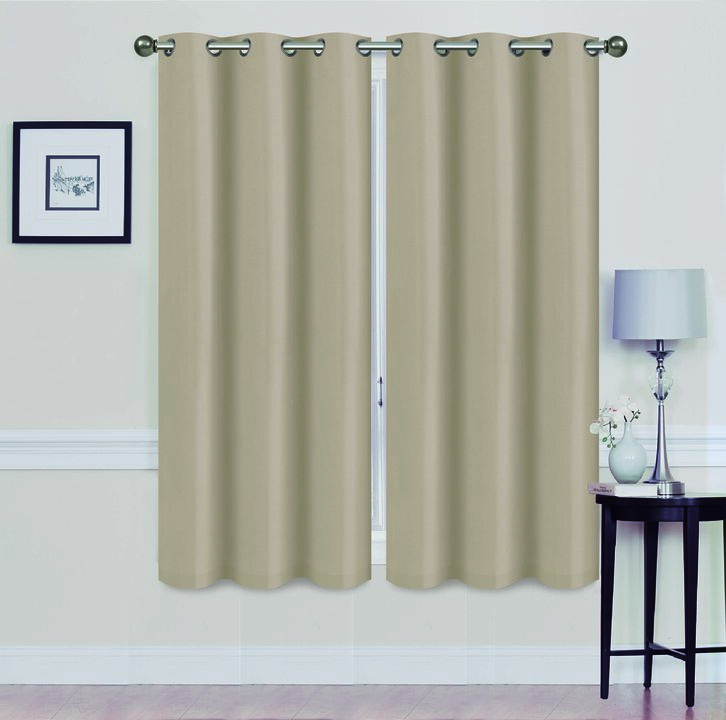 Solid Blackout Grommet Curtain Panels With Foam Backing (Set of 2)