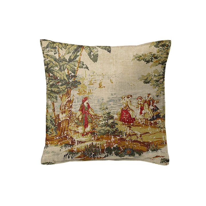 6ix Tailors Fine Linens Countryside Red Decorative Throw Pillows