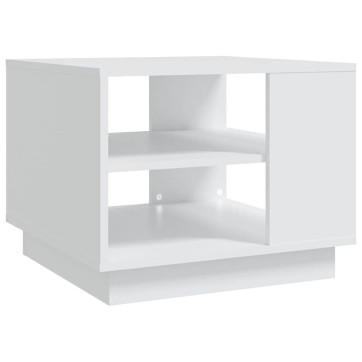 vidaXL Coffee Table White 21.7"x21.7"x21.7" Chipboard