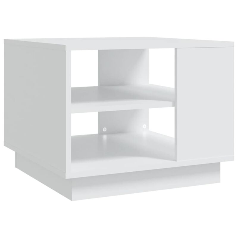 vidaXL Coffee Table White 21.7"x21.7"x21.7" Chipboard