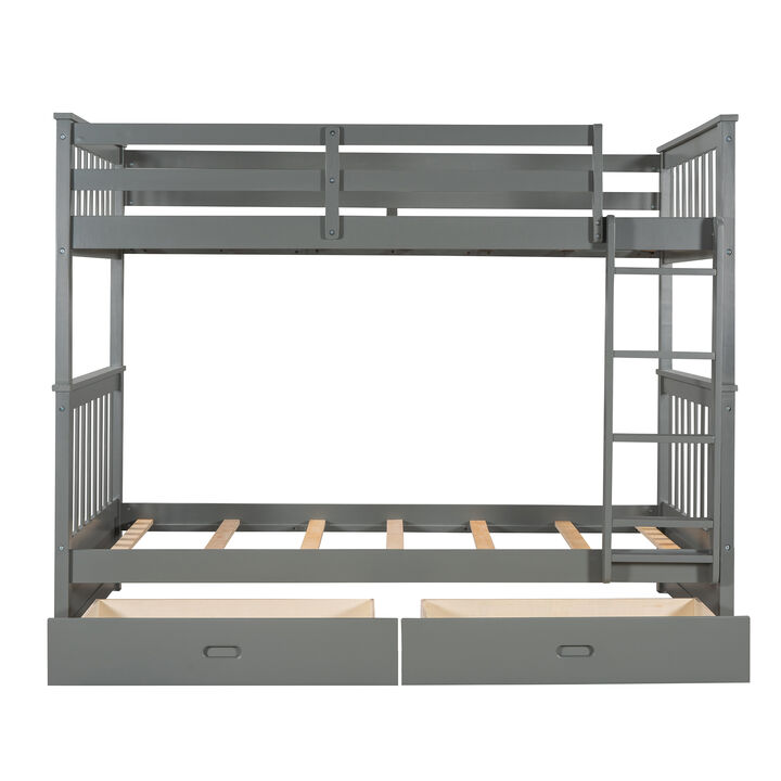 Merax Bunk Bed with Ladders and 2 Storage Drawers