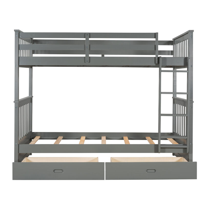Merax Bunk Bed with Ladders and 2 Storage Drawers