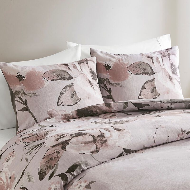 Gracie Mills 3-Piece Farmhouse Floral Printed Duvet Cover Set