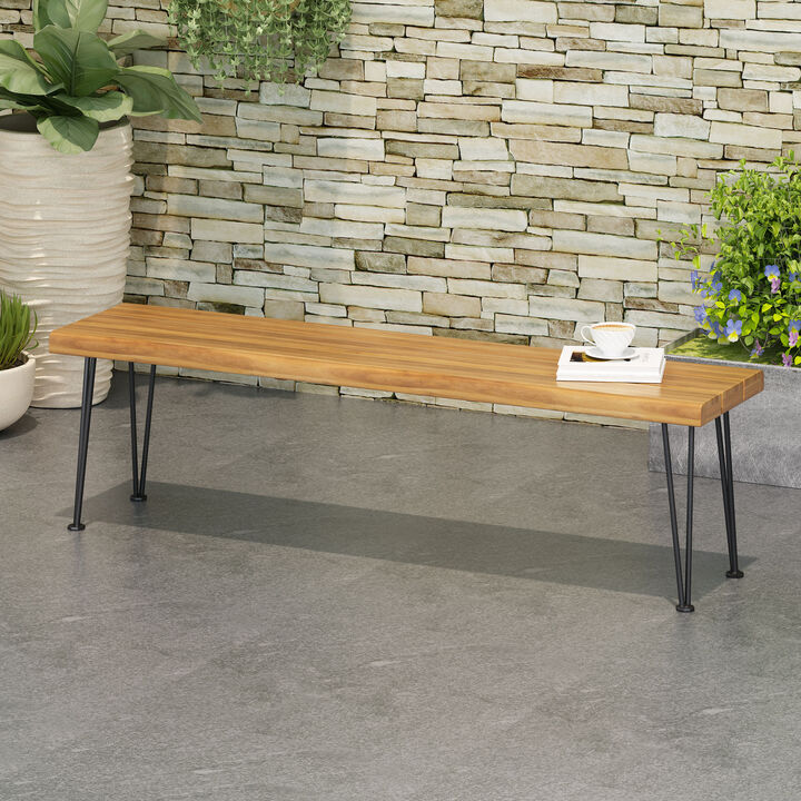 Merax Outdoor Acacia Wood Bench Chair