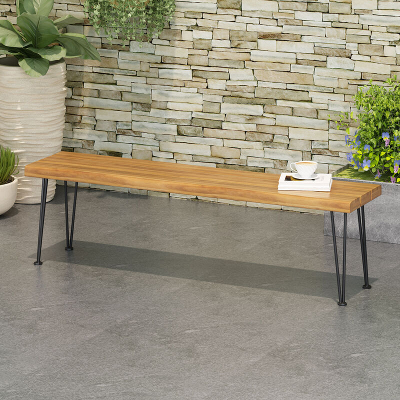 Merax Outdoor Acacia Wood Bench Chair