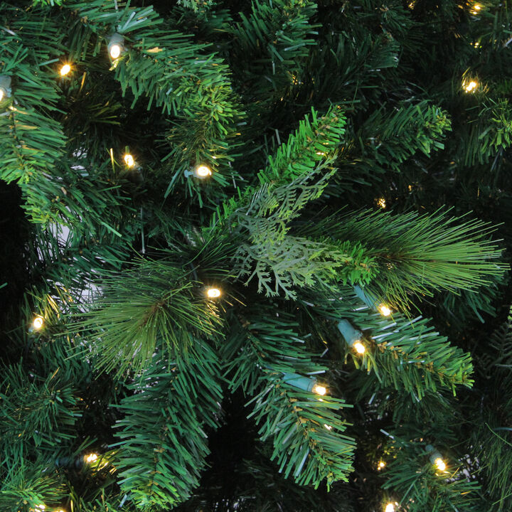 7.5' Pre-Lit Medium Sequoia Mixed Pine Artificial Christmas Tree - Warm White LED Lights