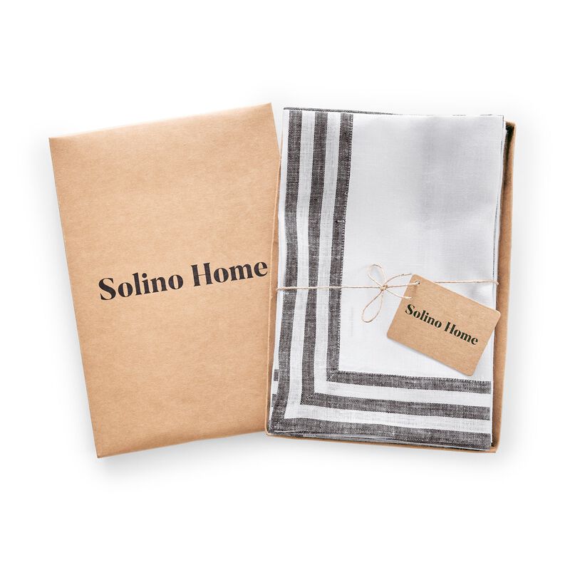 Solino Home 100% Pure Linen Cloth Napkins 20 x 20 Inch Set of 4 Dinner Napkins | Mila