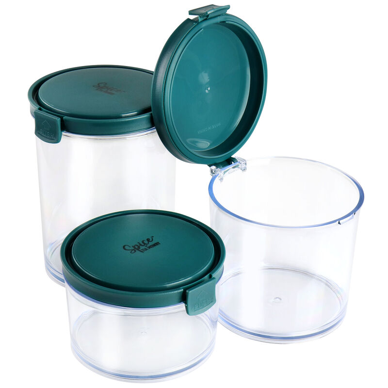 Spice by Tia Mowry Spicy Thyme 4 Piece Plastic Storage Set in Teal