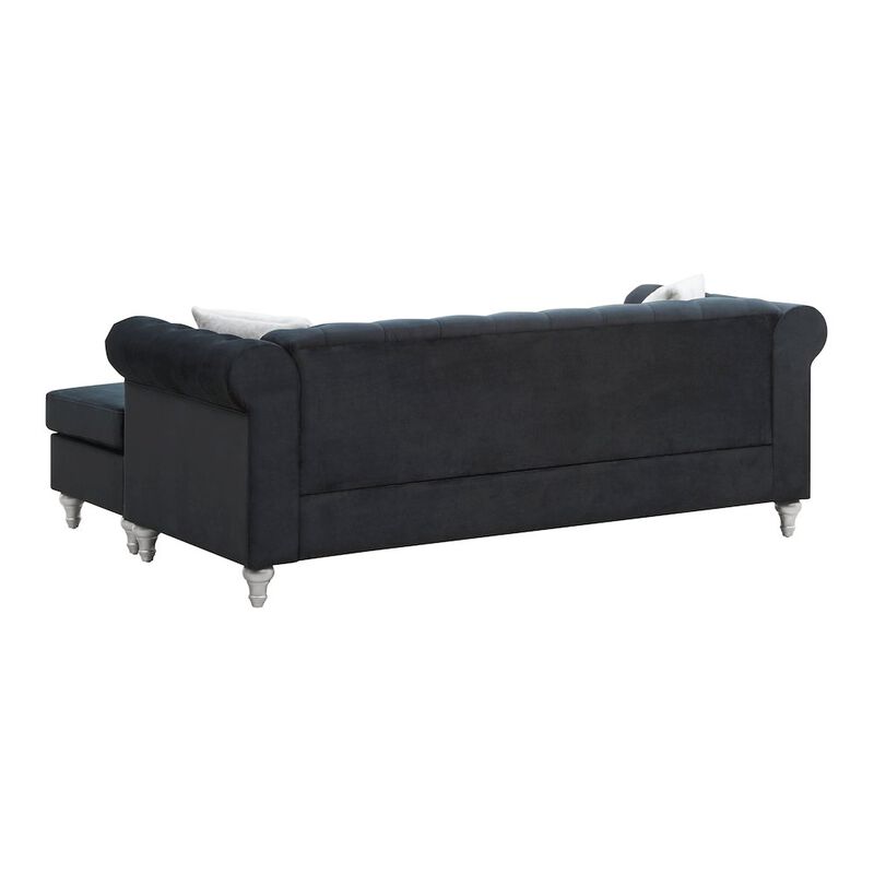 Glory Furniture Raisa Sofa Chaise in Black Color