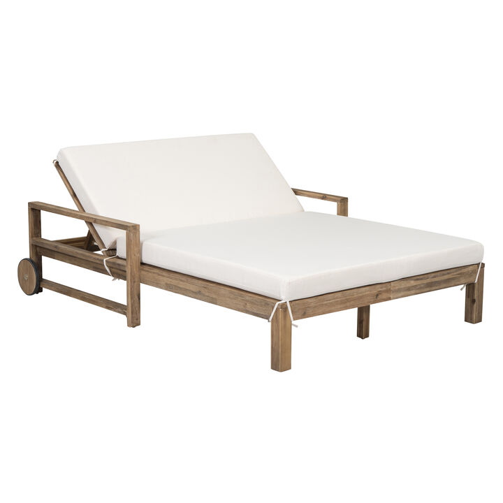 Whisen Farmhouse-styled Wooden Outdoor Sunbed for Ultimate Relaxation Outdoor Daybed