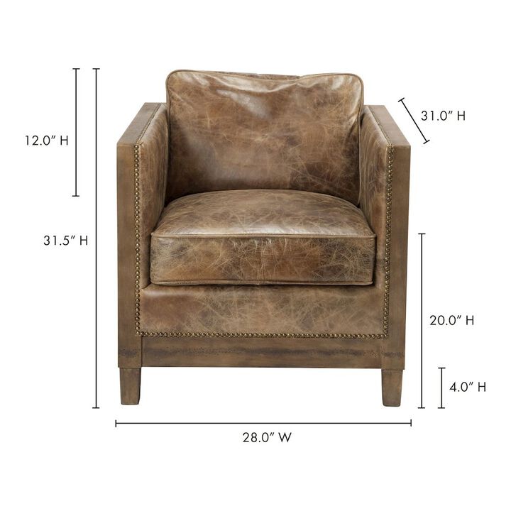 Moe's Home Collection Darlington Club Chair Light Brown