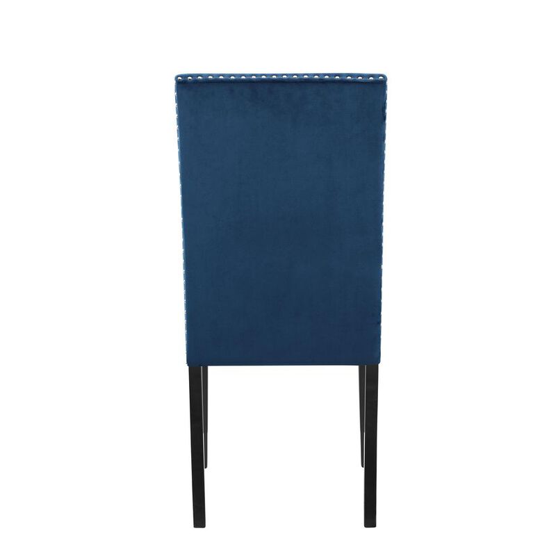 New Classic Furniture Furniture Celeste 5-Pc Faux Marble Round Dining Set  4 Chair-Blue