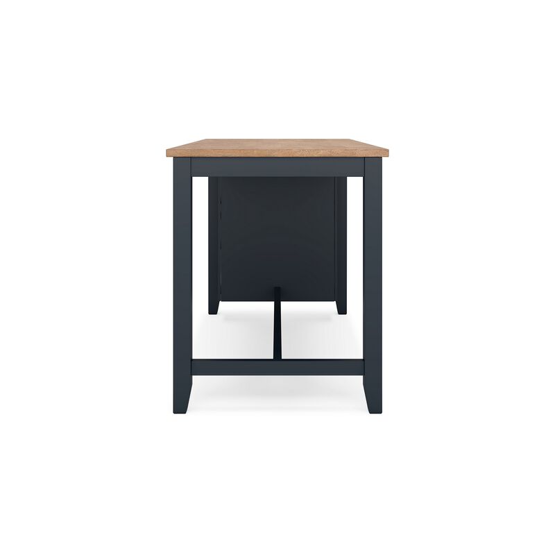 Gasy Counter Height Dining Table, 60 Inch, Dark Blue Brown Mango Wood - Benzara