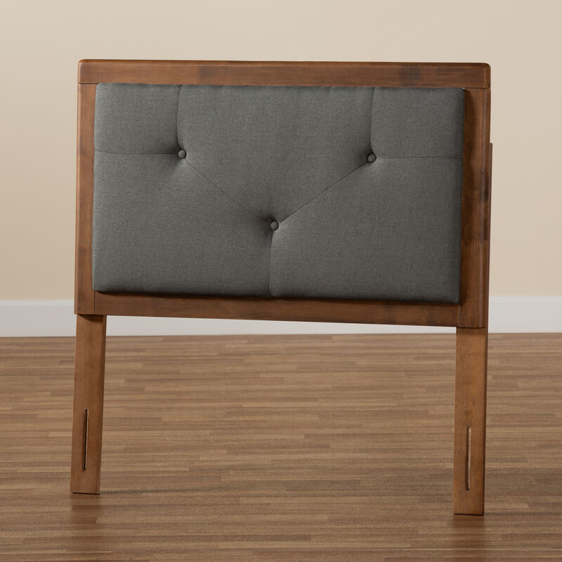 Baxton Studio Abner Modern Transitional Grey Fabric Upholstered Wood Twin Size Headboard