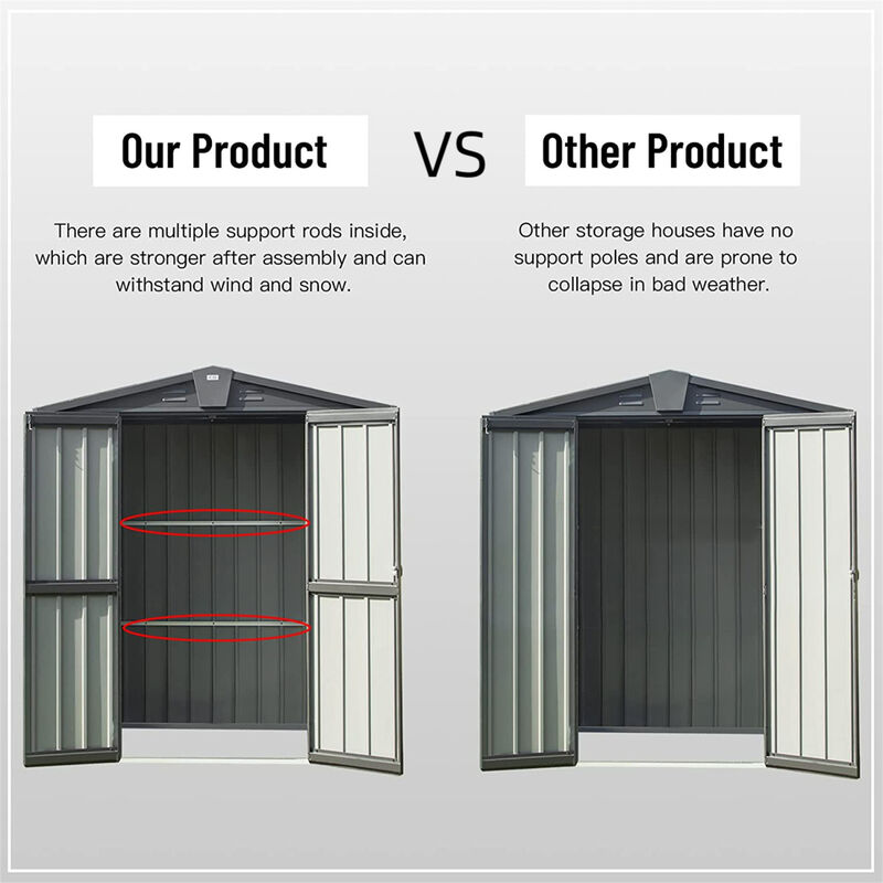 Metal Outdoor Storage Shed with Lockable Double Door