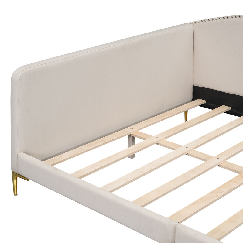 Merax Upholstered Daybed with Headboard and Armrest