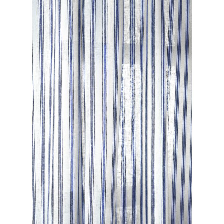 Solino Home 100% Pure Linen Capri Ticking Stripe Curtain