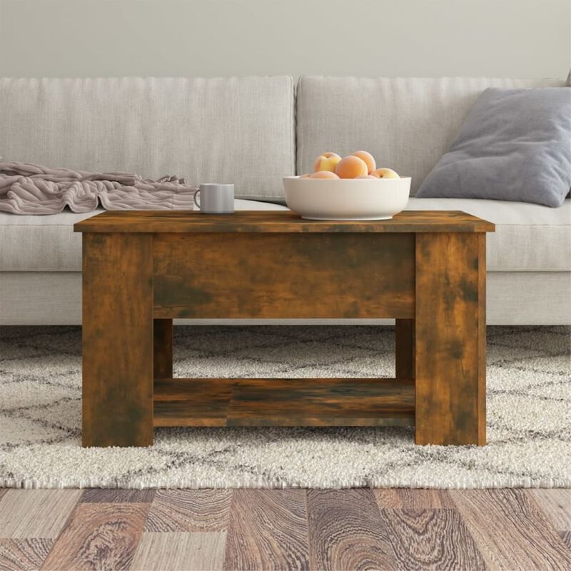 vidaXL Coffee Table Smoked Oak 31.1"x19.3"x16.1" Engineered Wood