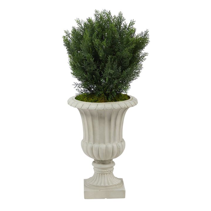 Nearly Natural 39-in Cedar Tree in Sand Finished Urn (Indoor/Outdoor)