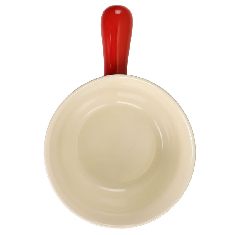 Crock Pot 2 Piece Stoneware 22oz Soup Bowl Set with Long Handle in Gradient Red