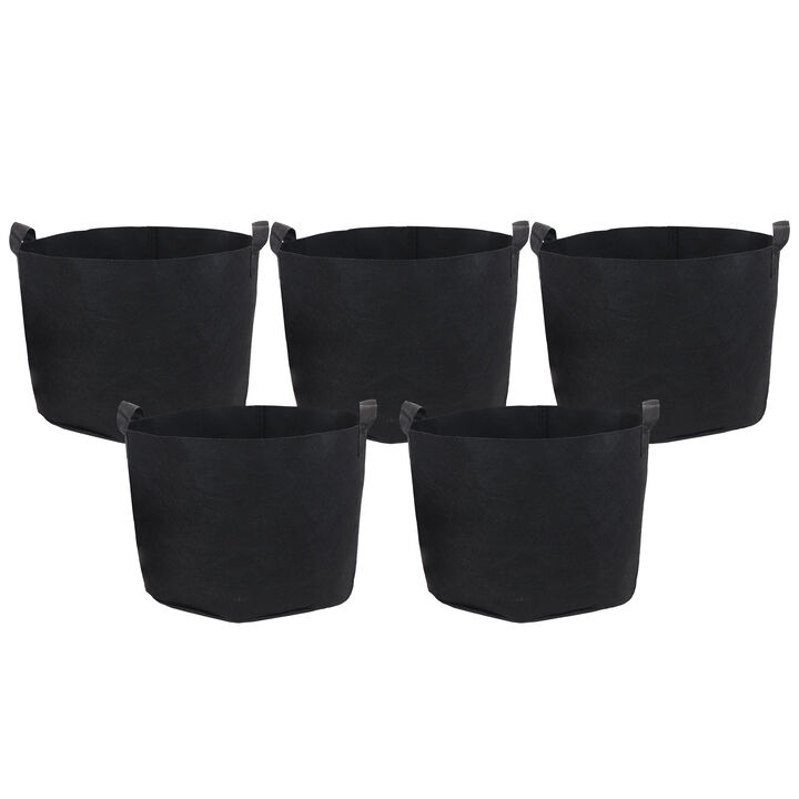 Sunnydaze Set of 5 Nonwoven Polypropylene Grow Bag with Handles - 7 gallon