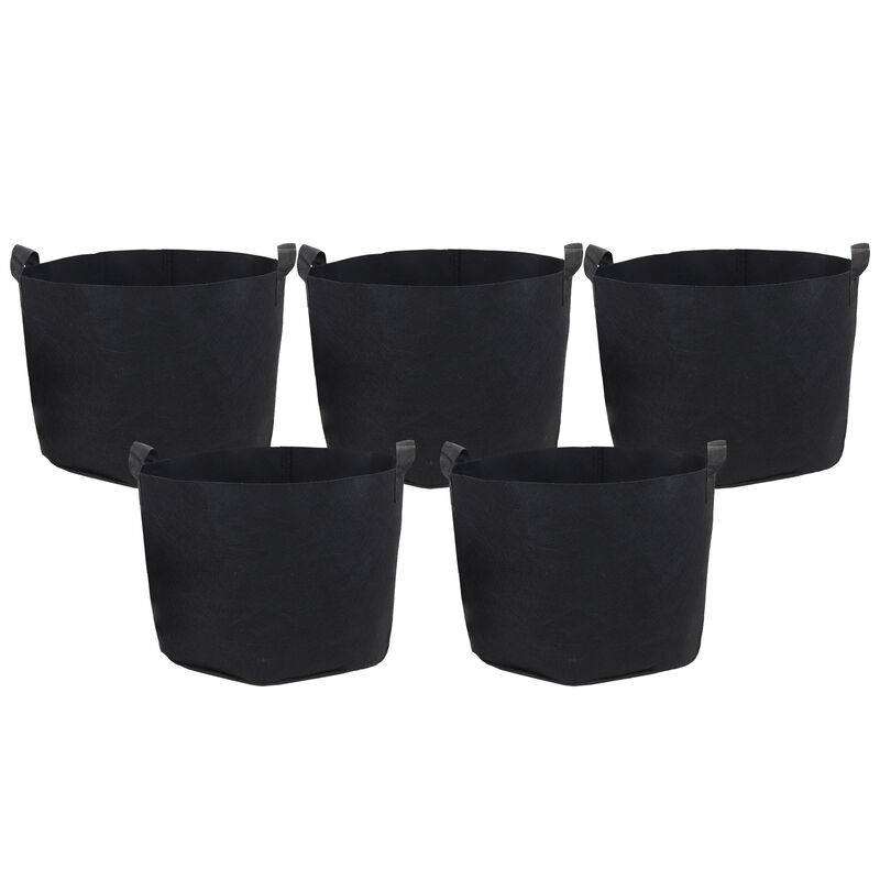 Sunnydaze Set of 5 Nonwoven Polypropylene Grow Bag with Handles - 7 gallon