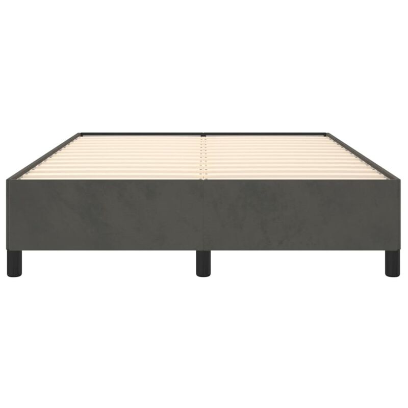 vidaXL Queen Bed Frame in Dark Gray Velvet - Modern Design with Sturdy Structure for a Restful Sleep